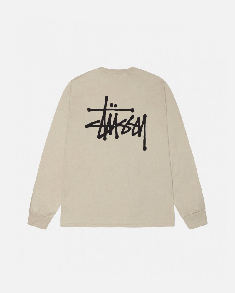 Tricou Barbati Stussy Basic Stussy Ls Tee Kaki | XOT-0262