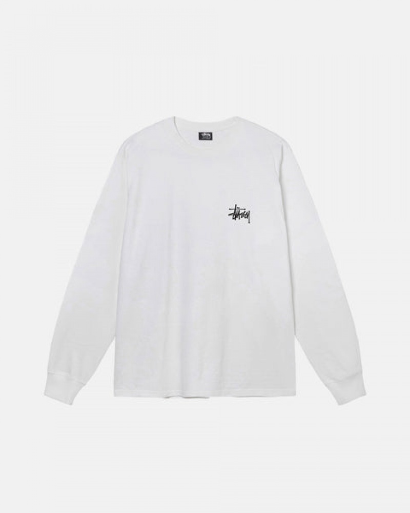 Tricou Barbati Stussy Basic Stussy Ls Tee Albi | YBR-8813