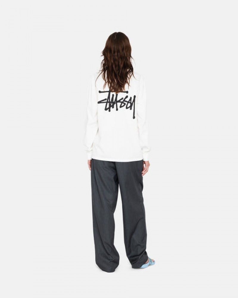 Tricou Barbati Stussy Basic Stussy Ls Tee Albi | YBR-8813