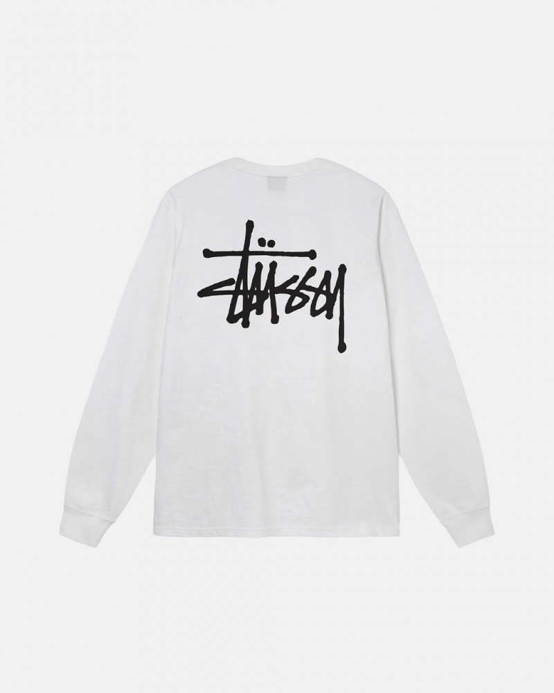 Tricou Barbati Stussy Basic Stussy Ls Tee Albi | YBR-8813