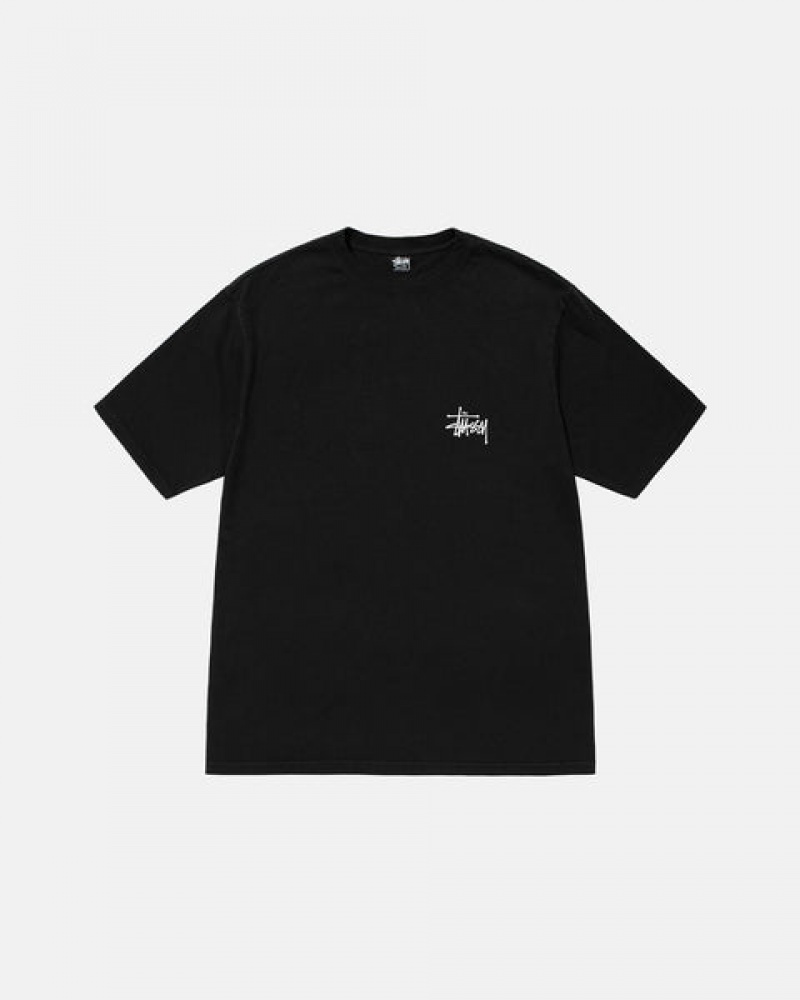 Tricou Barbati Stussy Basic Stussy Pigment Dyed Tee Negrii | ZXO-4420