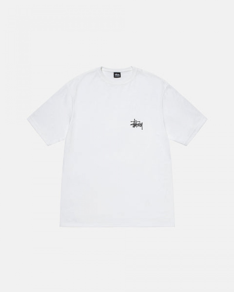 Tricou Barbati Stussy Basic Stussy Tee Albi | TUK-3770