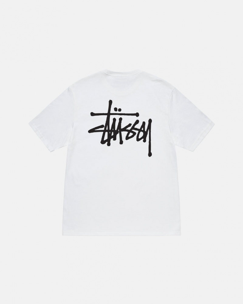 Tricou Barbati Stussy Basic Stussy Tee Albi | TUK-3770