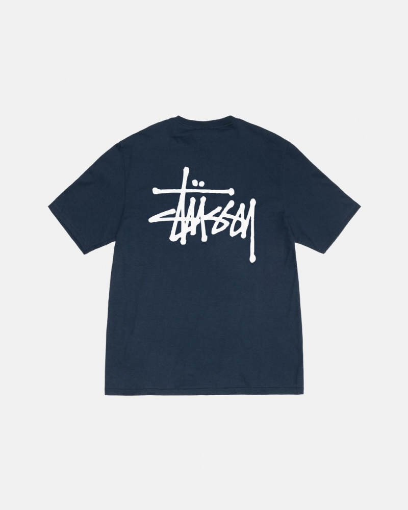 Tricou Barbati Stussy Basic Stussy Tee Bleumarin | IYH-6848