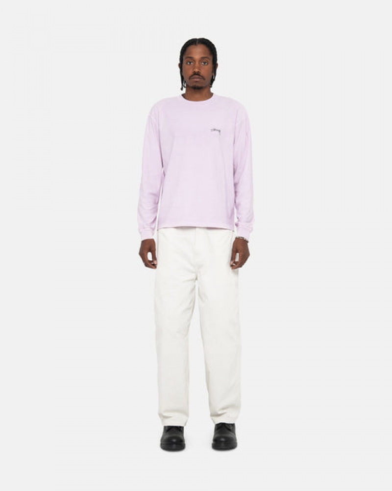 Tricou Barbati Stussy Lazy Ls Tee Violet | FFY-9245