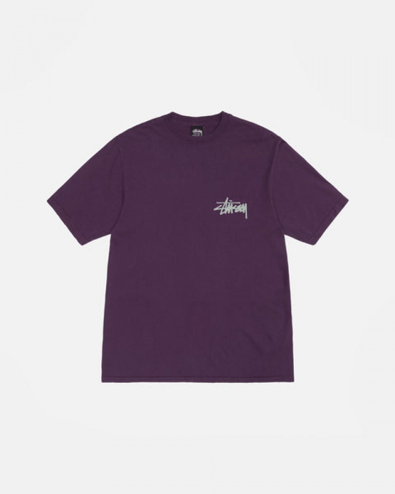 Tricou Barbati Stussy Old Phone Tee Pigment Dyed Violet | GNR-0497