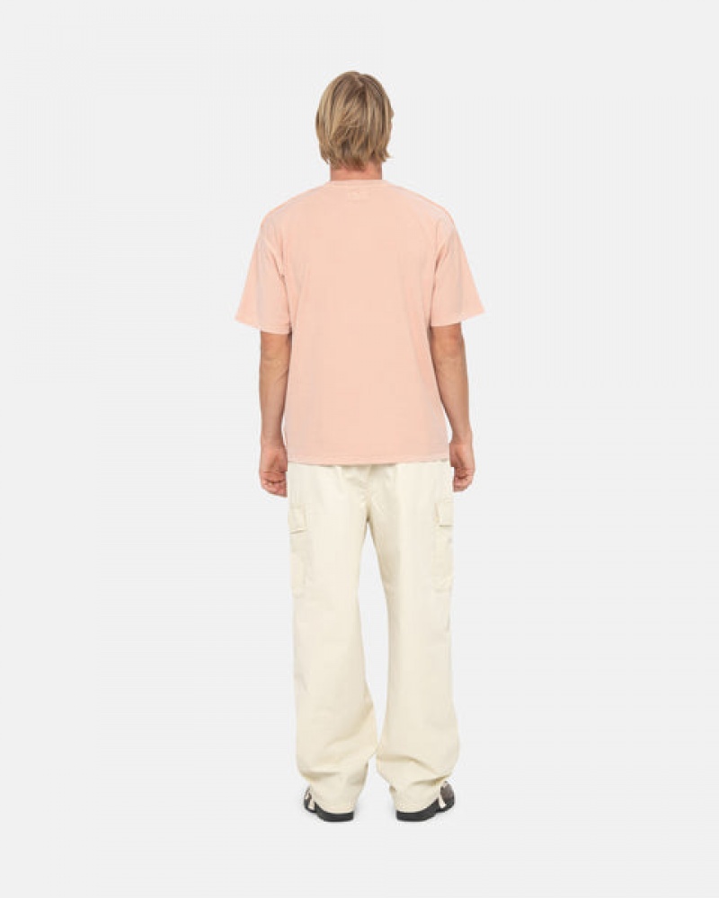 Tricou Barbati Stussy Pig. Dyed Inside Out Crew Roz Deschis | DJV-3840