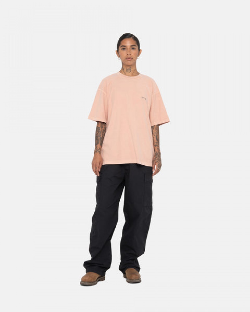 Tricou Barbati Stussy Pig. Dyed Inside Out Crew Roz Deschis | DJV-3840