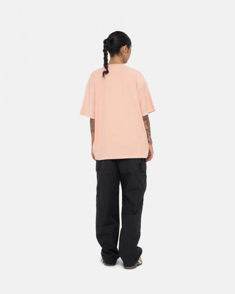 Tricou Barbati Stussy Pig. Dyed Inside Out Crew Roz Deschis | DJV-3840