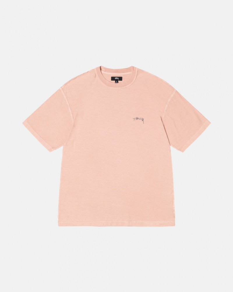 Tricou Barbati Stussy Pig. Dyed Inside Out Crew Roz Deschis | DJV-3840