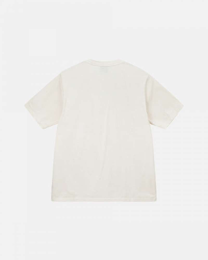 Tricou Barbati Stussy Pigment Dyed Crew Bej | BGZ-0267