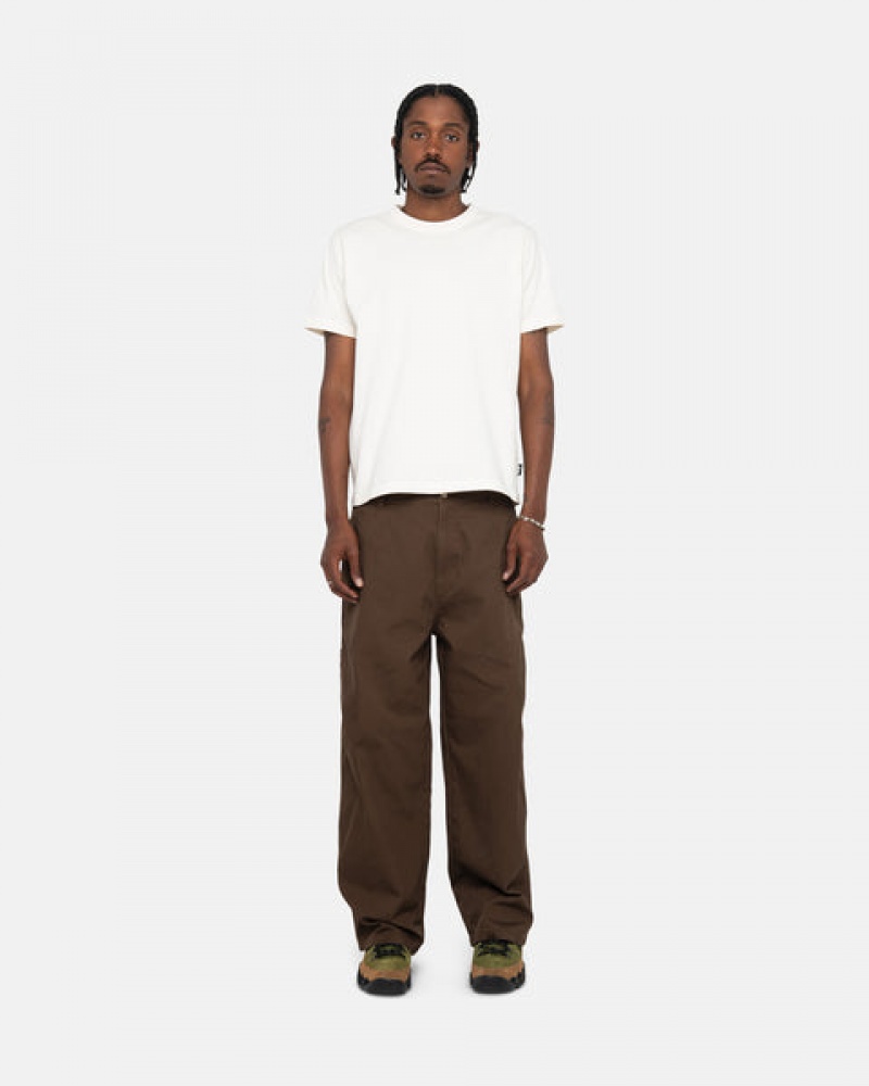 Tricou Barbati Stussy Pigment Dyed Crew Bej | BGZ-0267