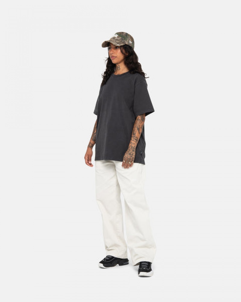 Tricou Barbati Stussy Pigment Dyed Crew Negrii | NDQ-7362