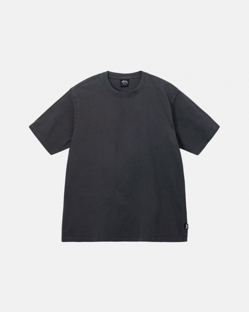 Tricou Barbati Stussy Pigment Dyed Crew Negrii | NDQ-7362