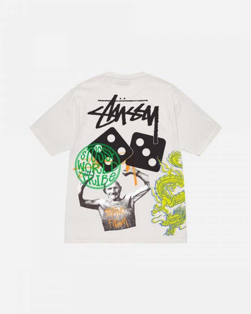 Tricou Barbati Stussy Strike Pigment Dyed Tee Bej | ZWR-9513