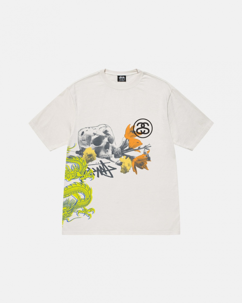 Tricou Barbati Stussy Strike Pigment Dyed Tee Bej | ZWR-9513