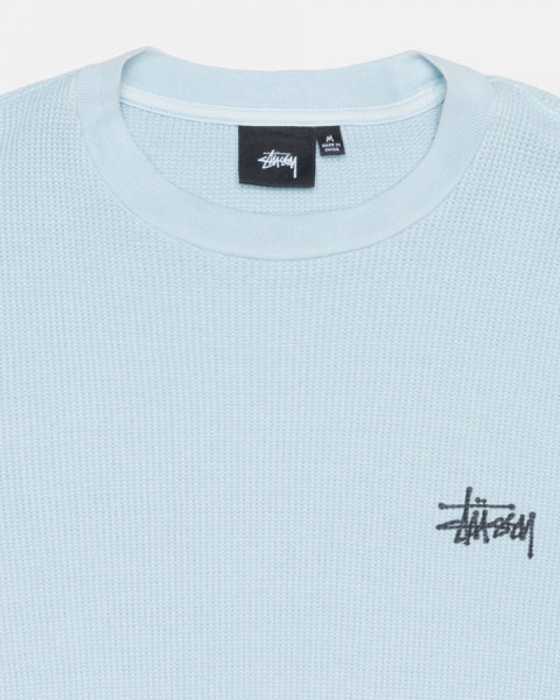 Topuri Barbati Stussy Basic Stock Ls Thermal Albastri Deschis | LJE-4234