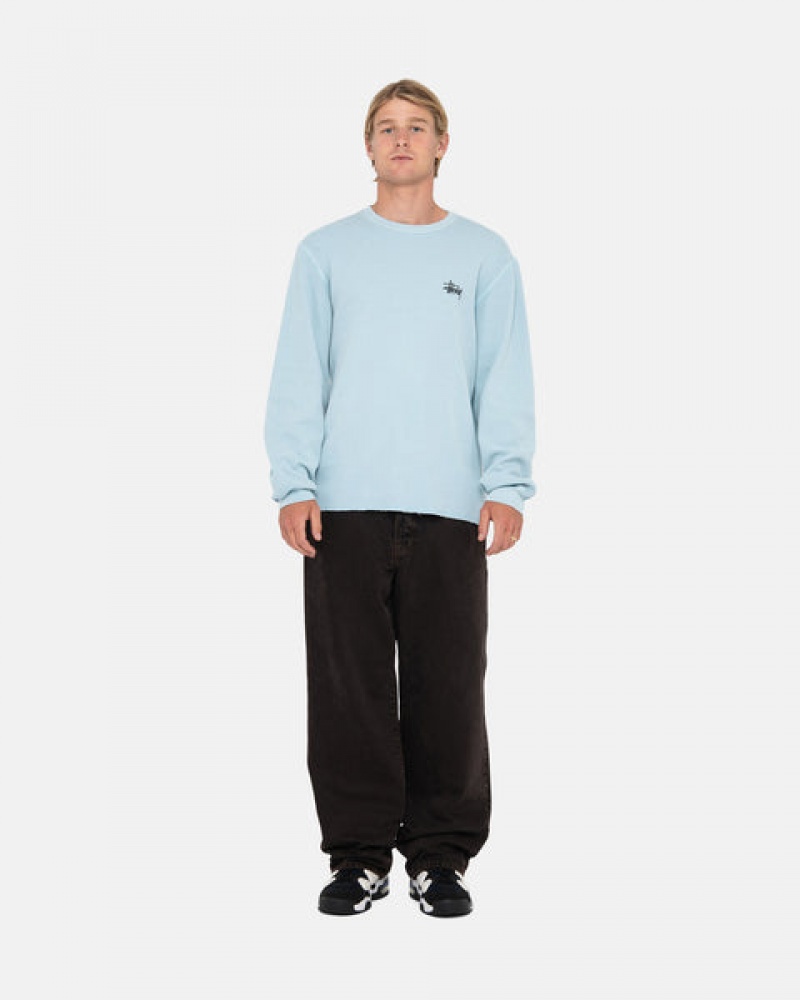 Topuri Barbati Stussy Basic Stock Ls Thermal Albastri Deschis | LJE-4234