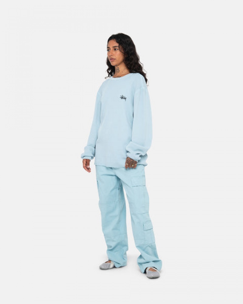 Topuri Barbati Stussy Basic Stock Ls Thermal Albastri Deschis | LJE-4234