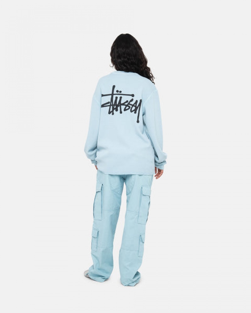 Topuri Barbati Stussy Basic Stock Ls Thermal Albastri Deschis | LJE-4234