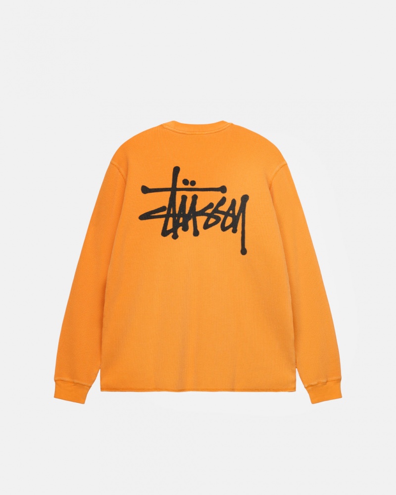 Topuri Barbati Stussy Basic Stock Ls Thermal Portocalii | QGY-2525