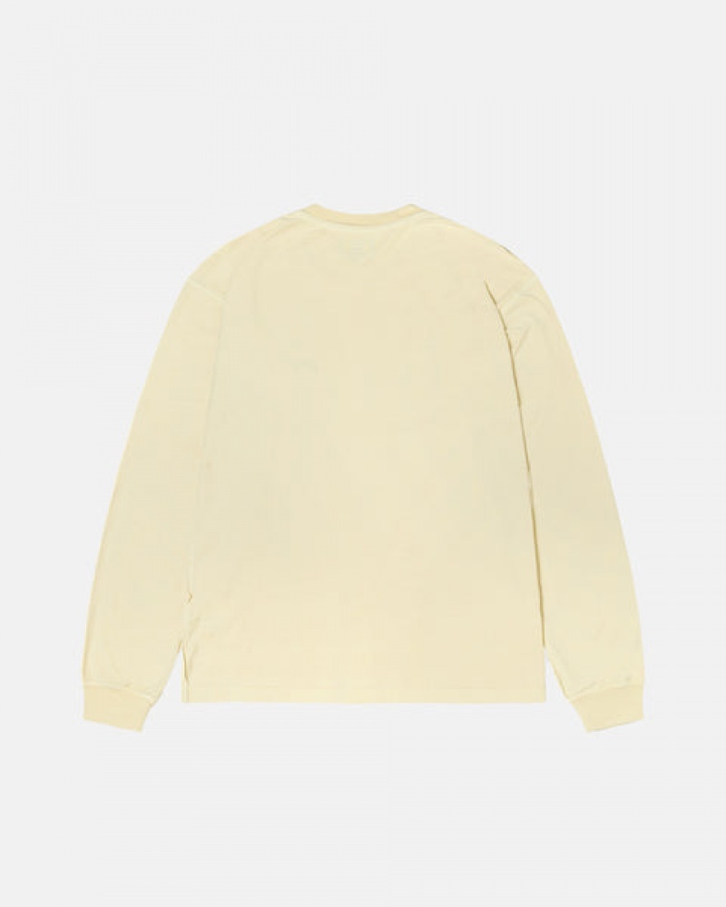 Topuri Barbati Stussy Lazy Ls Tee Galbeni | HKY-3691