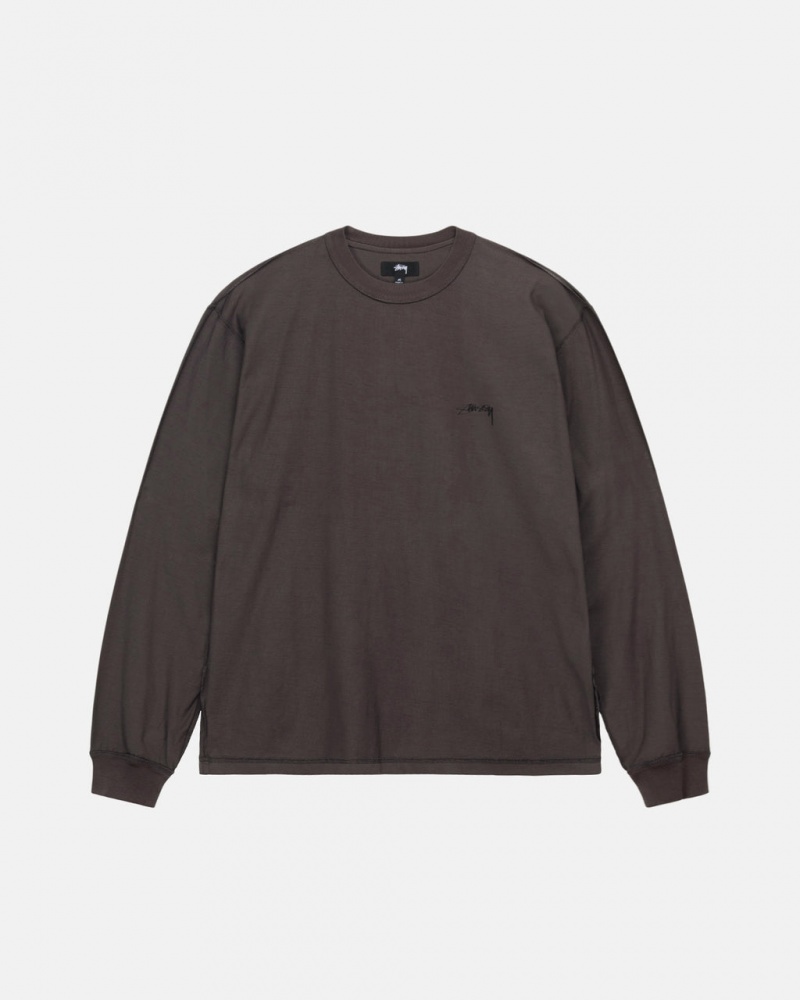 Topuri Barbati Stussy Lazy Ls Tee Negrii | EMR-5420