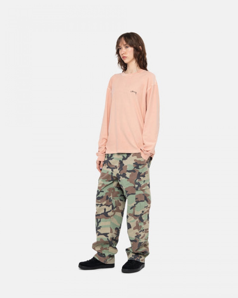 Topuri Barbati Stussy Lazy Ls Tee Roz Deschis | HYG-3633