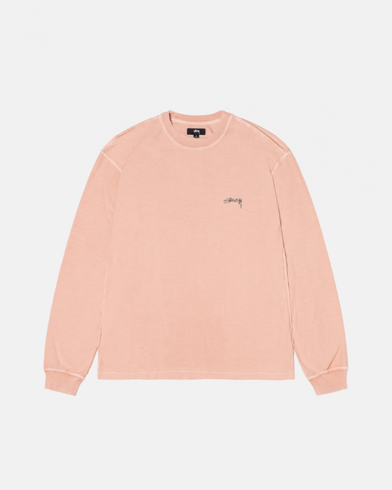 Topuri Barbati Stussy Lazy Ls Tee Roz Deschis | HYG-3633