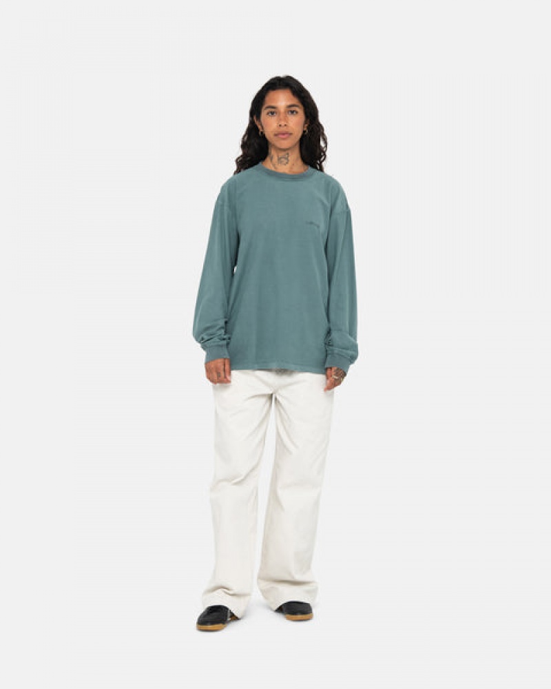 Topuri Barbati Stussy Lazy Ls Tee Turcoaz | QTX-6759