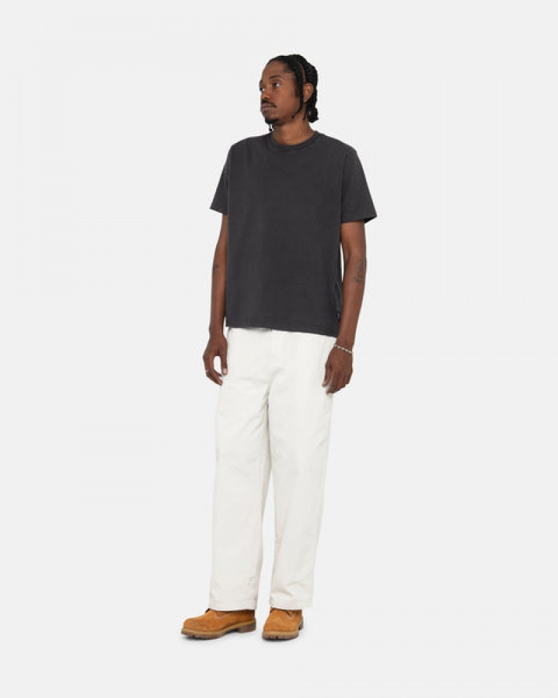 Topuri Barbati Stussy Pigment Dyed Crew Negrii | XBI-8892