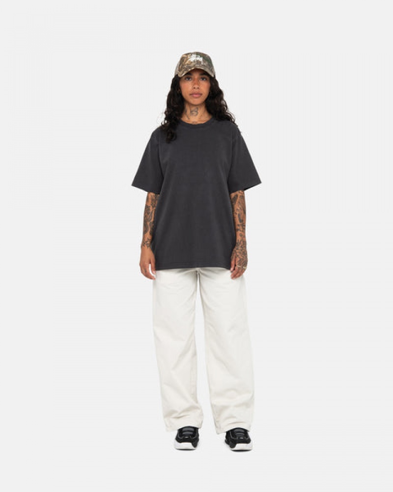 Topuri Barbati Stussy Pigment Dyed Crew Negrii | XBI-8892