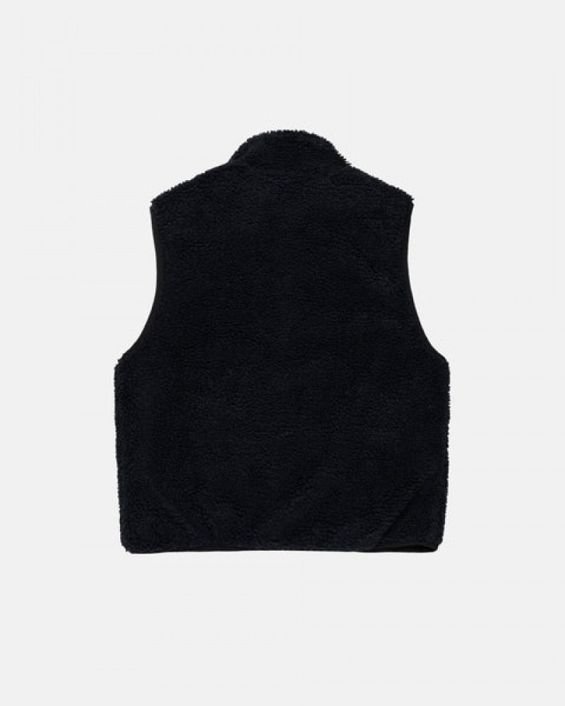 Vesta Barbati Stussy Sherpa Reversible Vest Negrii | NGB-2555