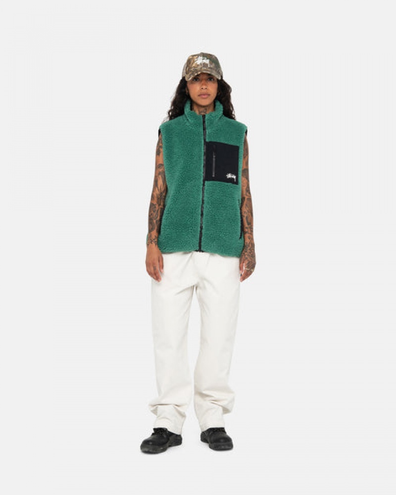 Vesta Barbati Stussy Sherpa Reversible Vest Turcoaz | JFH-3012