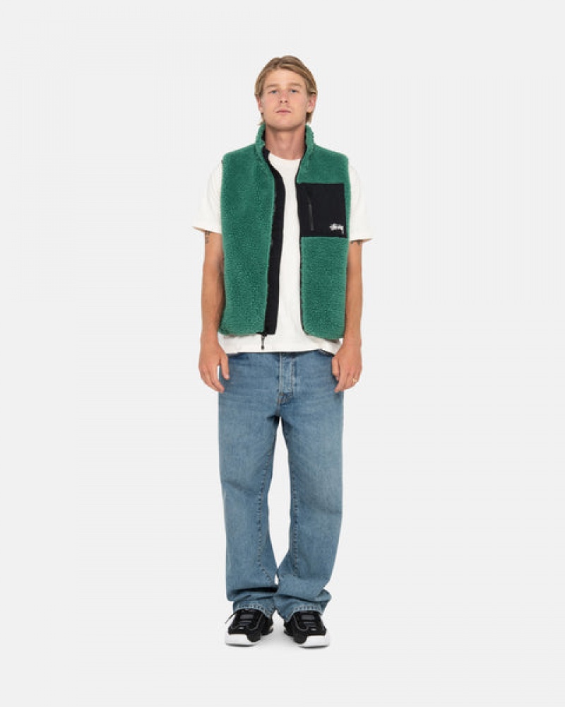 Vesta Barbati Stussy Sherpa Reversible Vest Turcoaz | JFH-3012