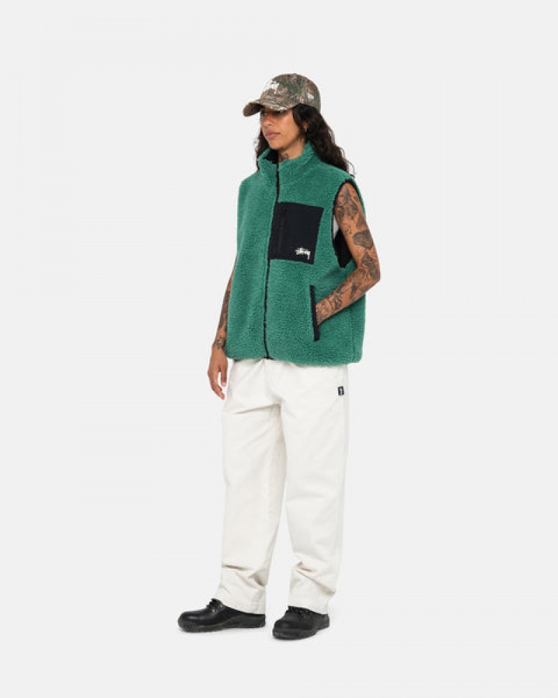 Vesta Barbati Stussy Sherpa Reversible Vest Turcoaz | JFH-3012