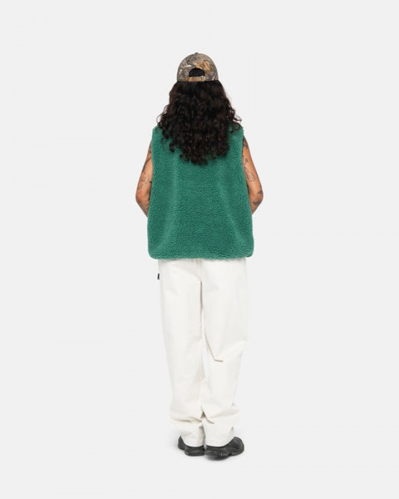 Vesta Barbati Stussy Sherpa Reversible Vest Turcoaz | JFH-3012