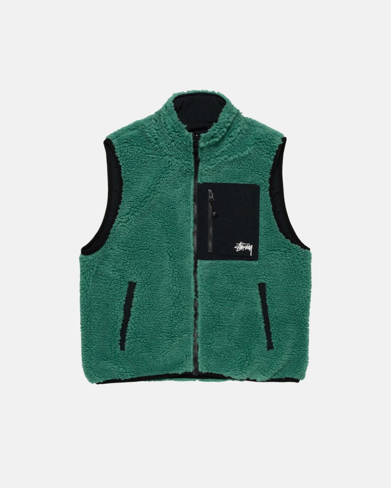 Vesta Barbati Stussy Sherpa Reversible Vest Turcoaz | JFH-3012