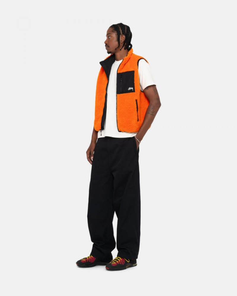 Vesta Barbati Stussy Sherpa Reversible Vest Galbeni | NLO-5891