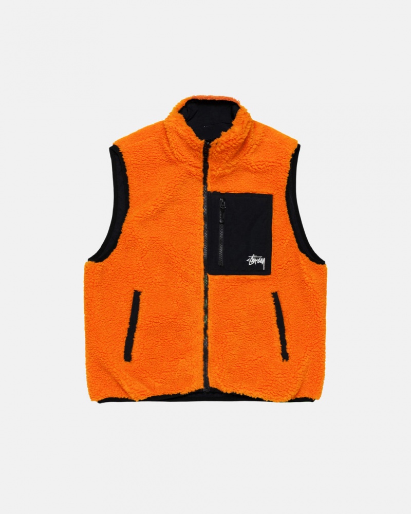 Vesta Barbati Stussy Sherpa Reversible Vest Galbeni | NLO-5891